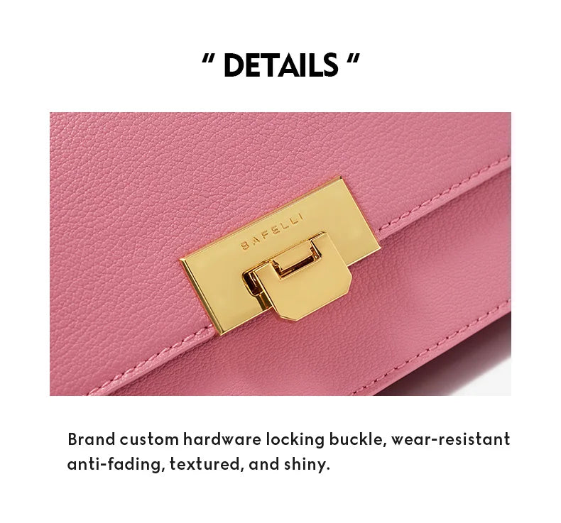 BAFELLI 2023 LUXURY BRAND CLASSIC STYLE FASHION BUSINESS ELEGANT BOXY CHAIN LEATHER SQUARE BAG HANDBAG SHOULDER CROSSBODY RETRO