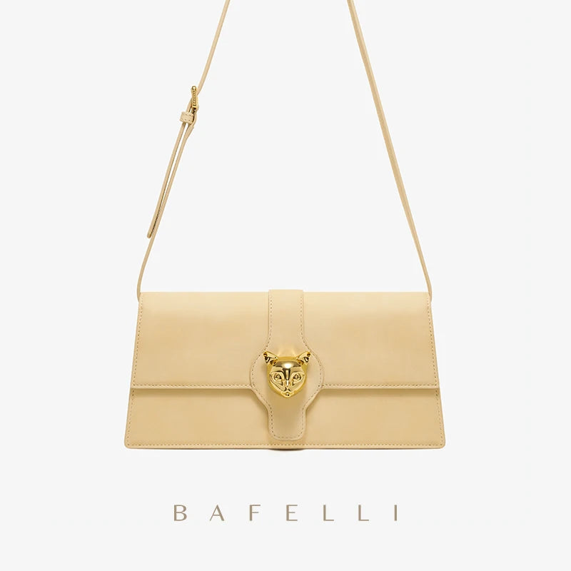 BAFELLI 2023 NEW WOMEN'S LUXURY BAGS NAMELESS CAT SERIES BRAND FASHION HANDBAG LEATHER CLUTCH STYLISH EVENING CASUAL PURSE