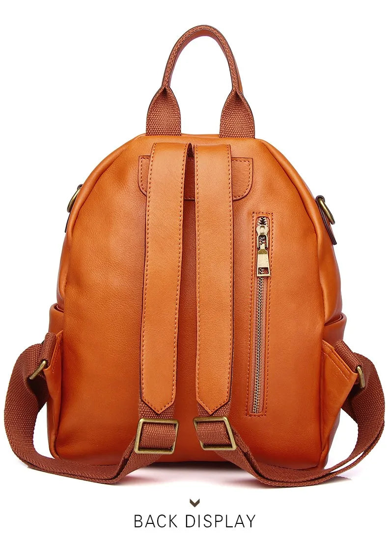 Luxury Genuine Leather Women Backpack 2024 Vintage Style Tassel Lady Travel Backpack Girl School Bag Female Leather Knapsack