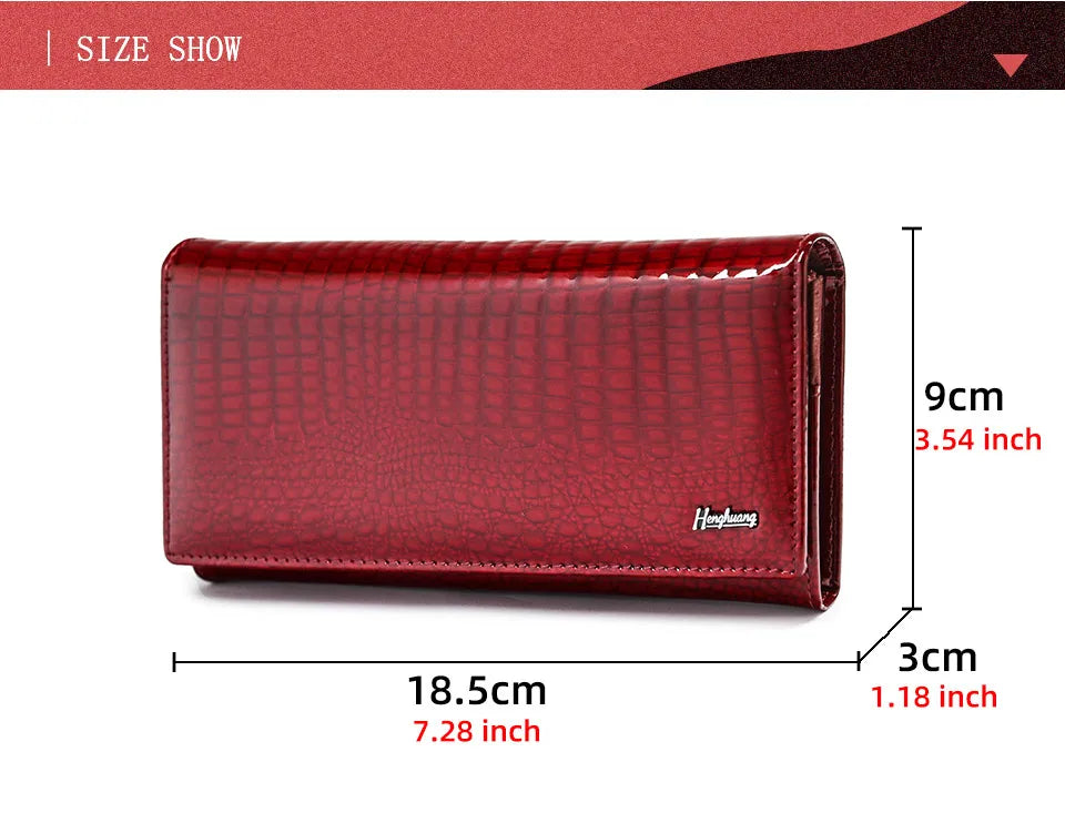 HH New Women Wallets  Luxury Brand Alligator Long Genuine Leather Ladies Clutch Coin Purse Fashion Female Crocodile Cow Moneybag