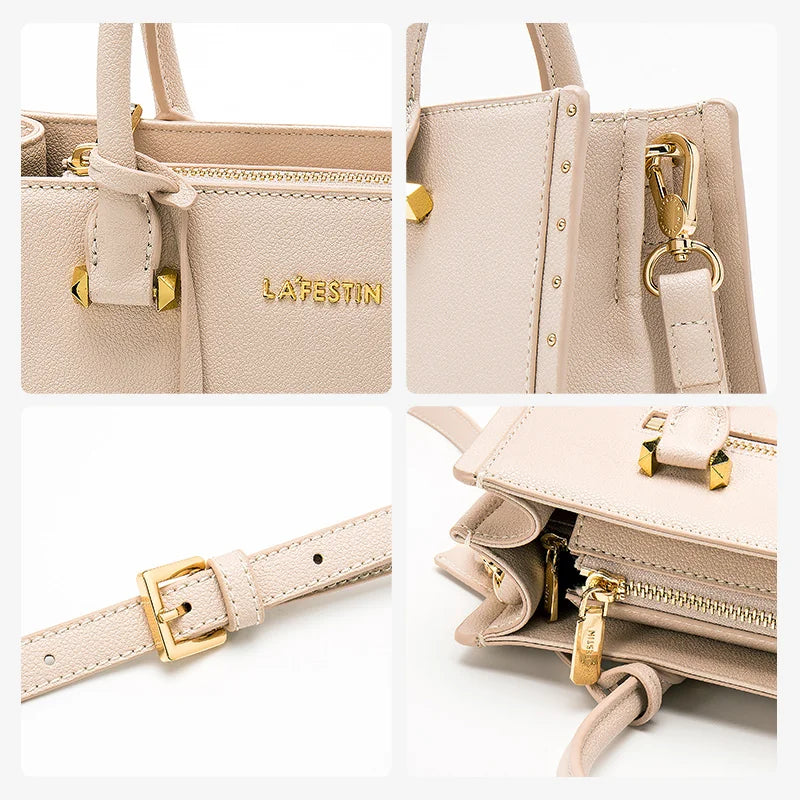 LA FESTIN 2024 New Women Handbags Shoulder Bag Large capacity Messenger Tassel Design Luxury Leather Female Bag Crossbody Bag