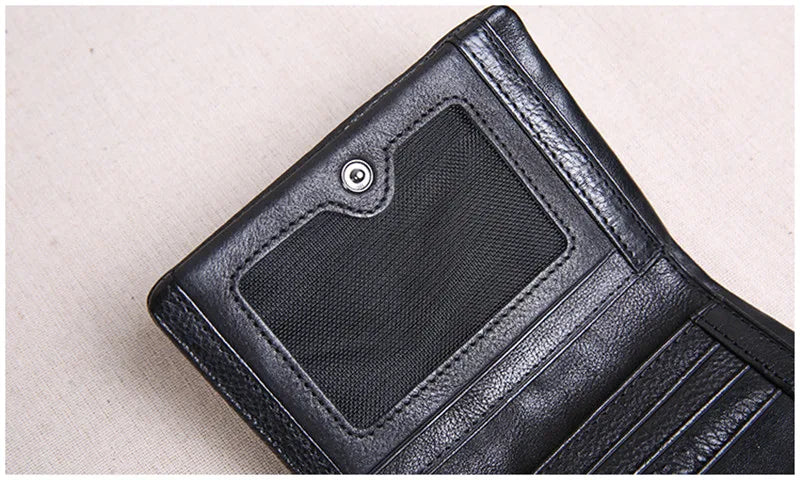 PNDME designer luxury genuine leather men women's wallet handmade soft first layer cowhide youth simple black short small purse