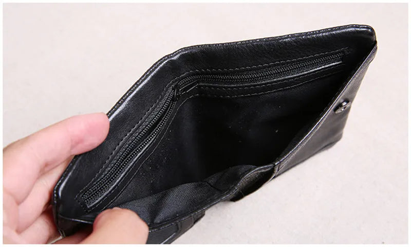 PNDME designer luxury genuine leather men women's wallet handmade soft first layer cowhide youth simple black short small purse