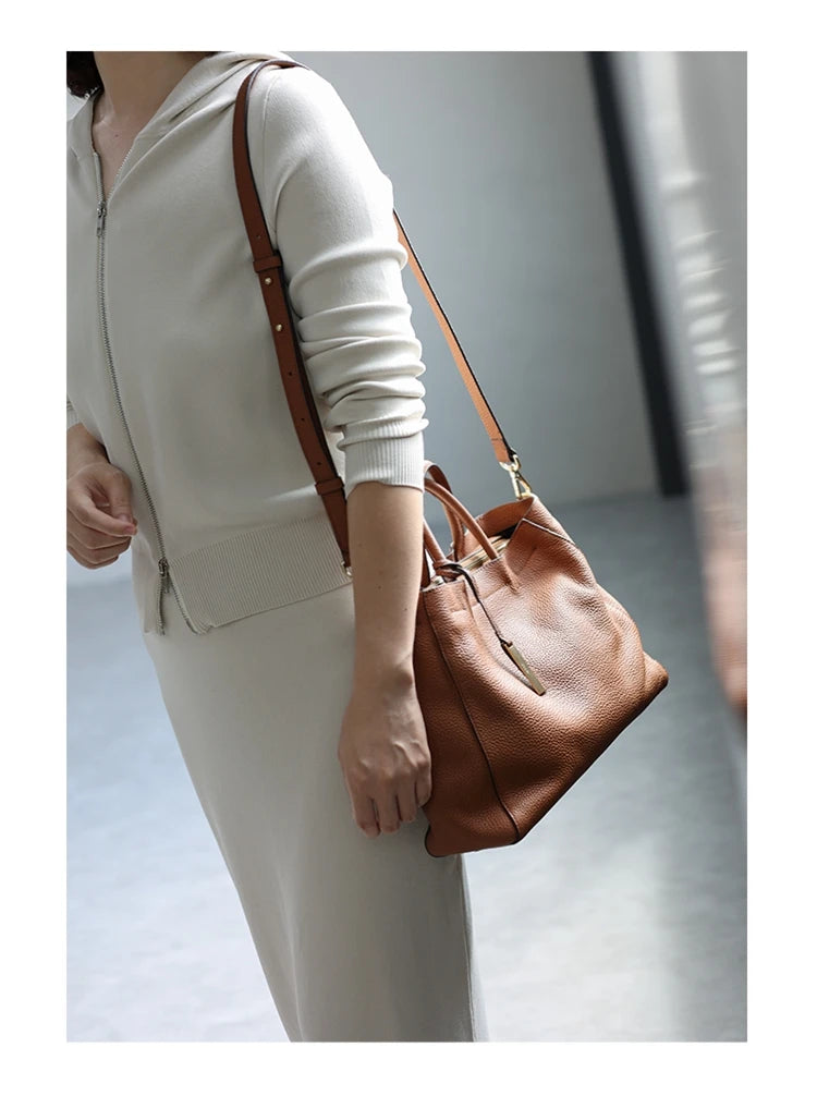 Luxury Women Handbag 100% Real Cow Leather Temperament Single Shoulder Messenger Bag Stuitable For Commuting