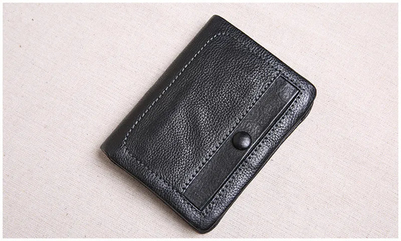 PNDME designer luxury genuine leather men women's wallet handmade soft first layer cowhide youth simple black short small purse