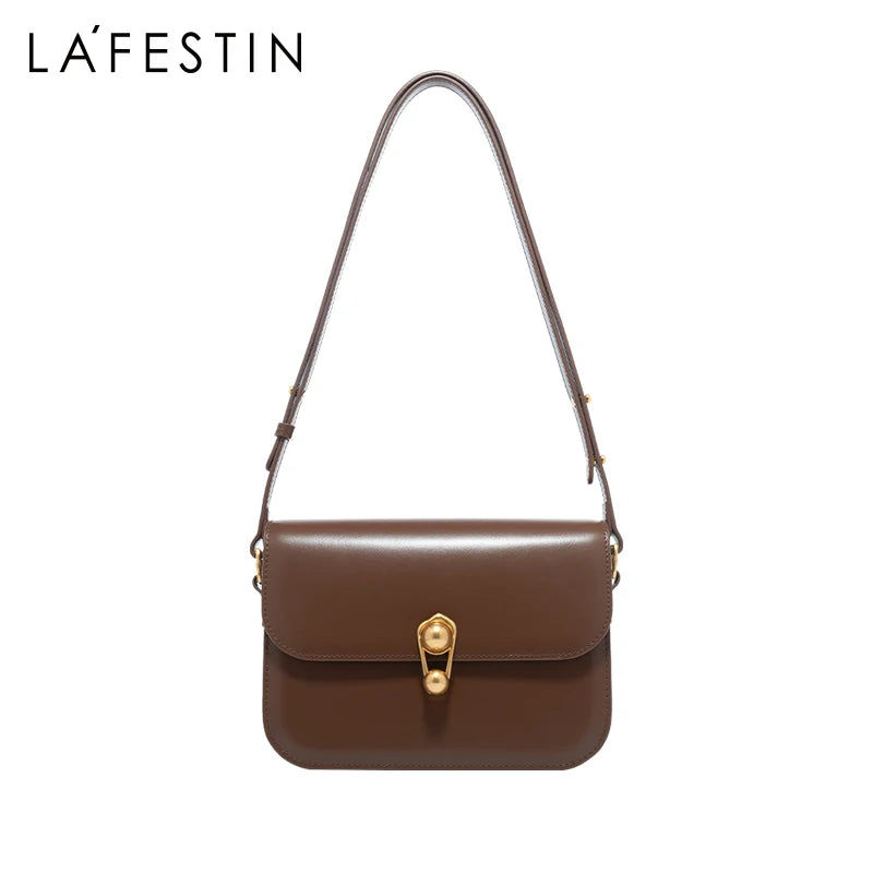 LA FESTIN Women's bag Luxury Brand 2024 New Fashion Shoulder Crossbody Square Bags Tote Bags Designer Handbag Split Leather