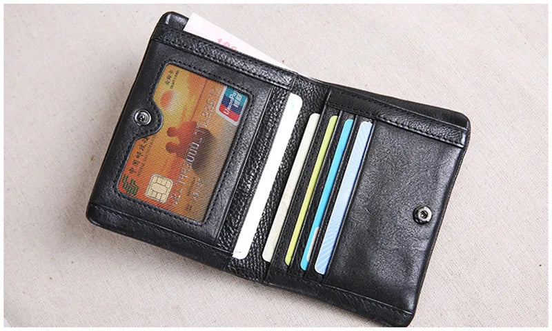 PNDME designer luxury genuine leather men women's wallet handmade soft first layer cowhide youth simple black short small purse