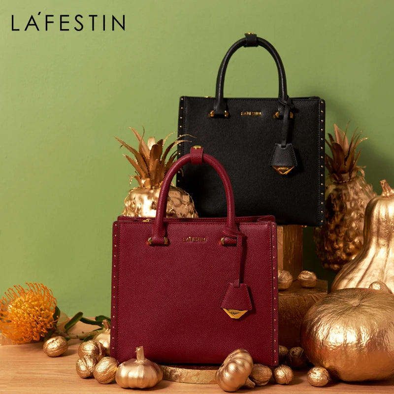 LA FESTIN 2024 New Women Handbags Shoulder Bag Large capacity Messenger Tassel Design Luxury Leather Female Bag Crossbody Bag