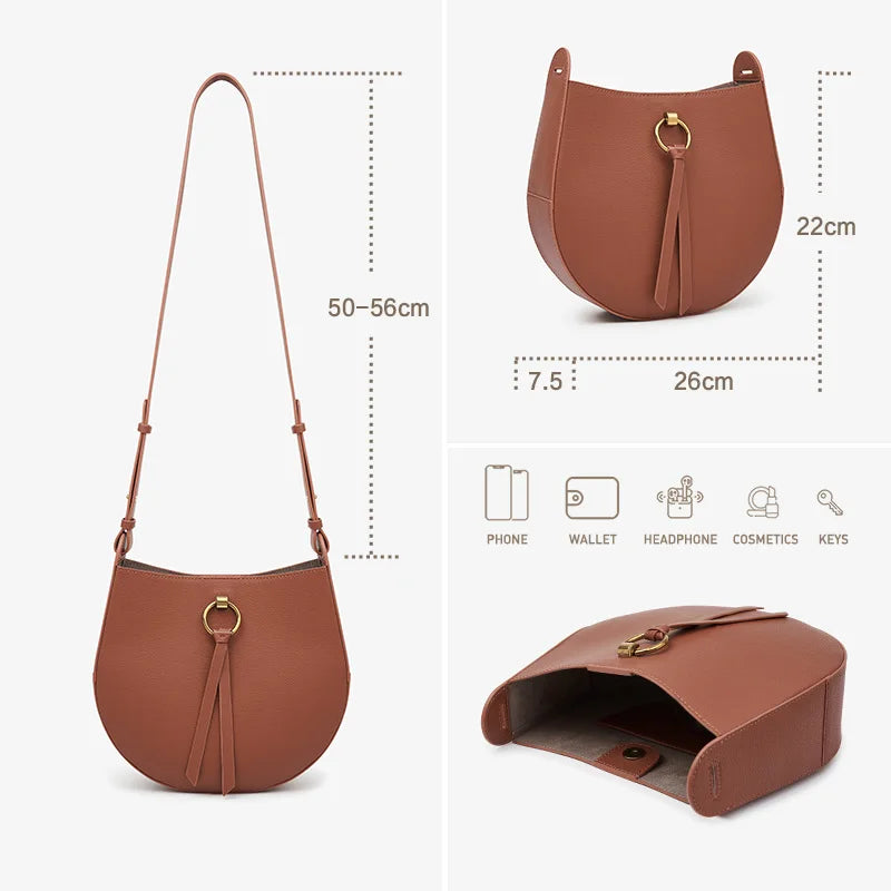 CLASSIC 2023 WOMEN'S BAG BAFELLI BRAND BACKPACK STYLISH FEMALE SHOULDER CROSSBODY SADDLE VINTAGE STYLE LEATHER PURSE RETRO