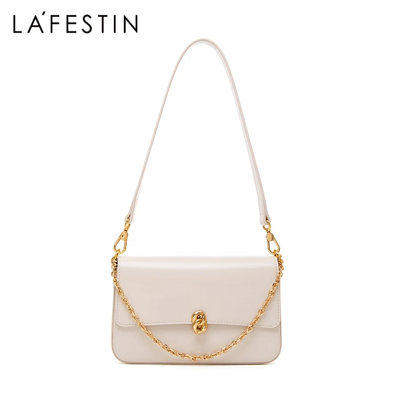 LA FESTIN Designer Handbag 2022 New Fashion One-shoulder Messenger Retro Leather Chain Small Square Bag Original Women Brand