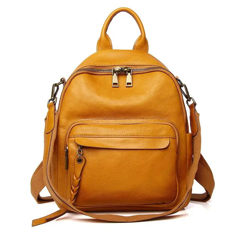 Luxury Genuine Leather Women Backpack 2024 Vintage Style Tassel Lady Travel Backpack Girl School Bag Female Leather Knapsack