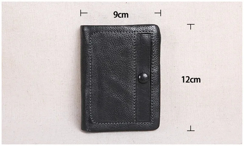 PNDME designer luxury genuine leather men women's wallet handmade soft first layer cowhide youth simple black short small purse