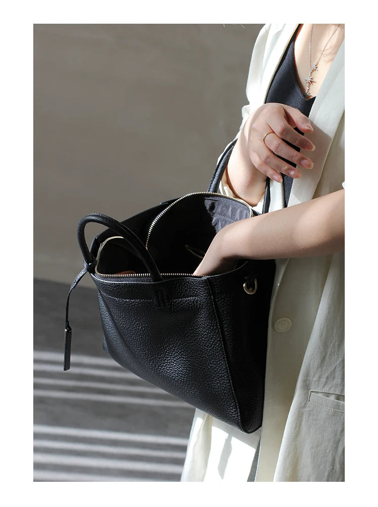 Luxury Women Handbag 100% Real Cow Leather Temperament Single Shoulder Messenger Bag Stuitable For Commuting