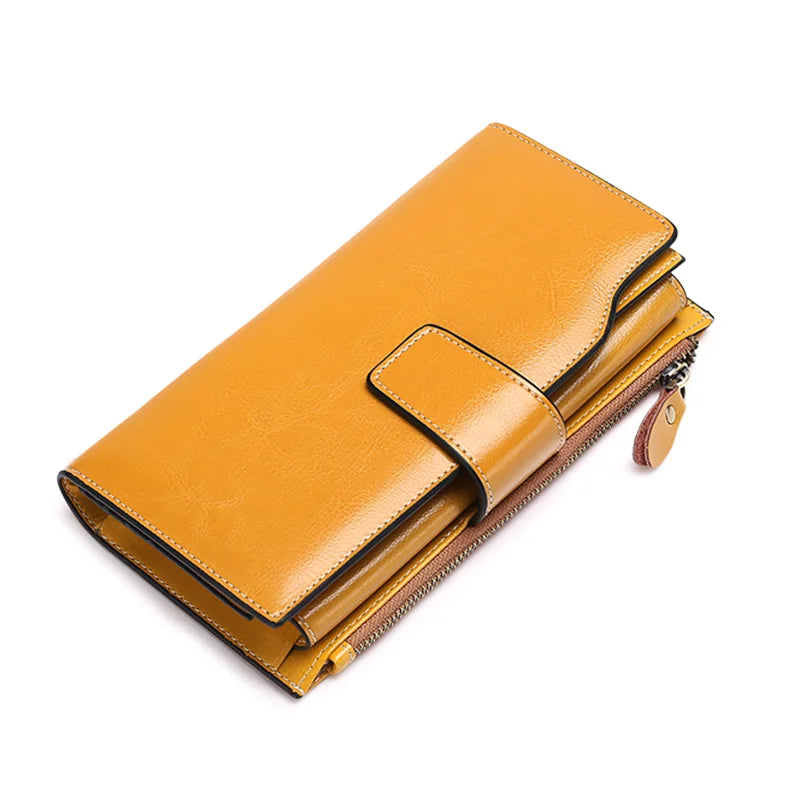 Zency Genuine Leather Ladies Wallets Luxury Card Holder Clutch Casual Women Wallets Long Large Capacity Purse Top Quality