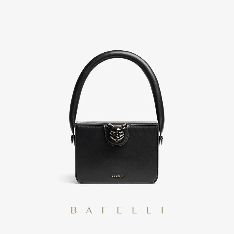 BAFELLI 2023 BAGS FOR WOMEN'S HANDBAG FASHION TREND BOXY LUXURY DESIGNER BRAND GENUINE LEATHER ORIGINAL FLAP PURSE EVENING CAT