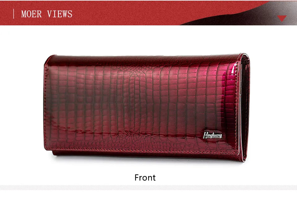 HH New Women Wallets  Luxury Brand Alligator Long Genuine Leather Ladies Clutch Coin Purse Fashion Female Crocodile Cow Moneybag