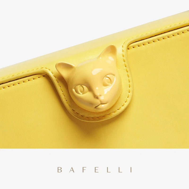 BAFELLI 2023 BAGS FOR WOMEN'S HANDBAG FASHION TREND BOXY LUXURY DESIGNER BRAND GENUINE LEATHER ORIGINAL FLAP PURSE EVENING CAT