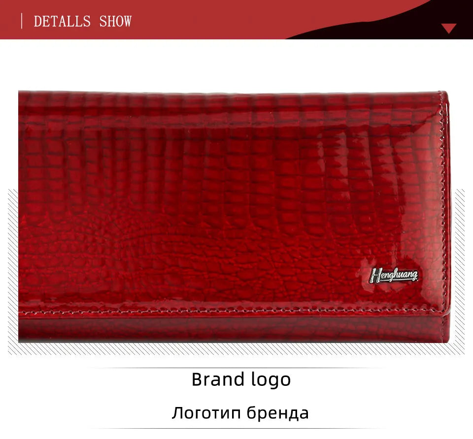 HH New Women Wallets  Luxury Brand Alligator Long Genuine Leather Ladies Clutch Coin Purse Fashion Female Crocodile Cow Moneybag