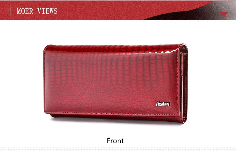 HH New Women Wallets  Luxury Brand Alligator Long Genuine Leather Ladies Clutch Coin Purse Fashion Female Crocodile Cow Moneybag