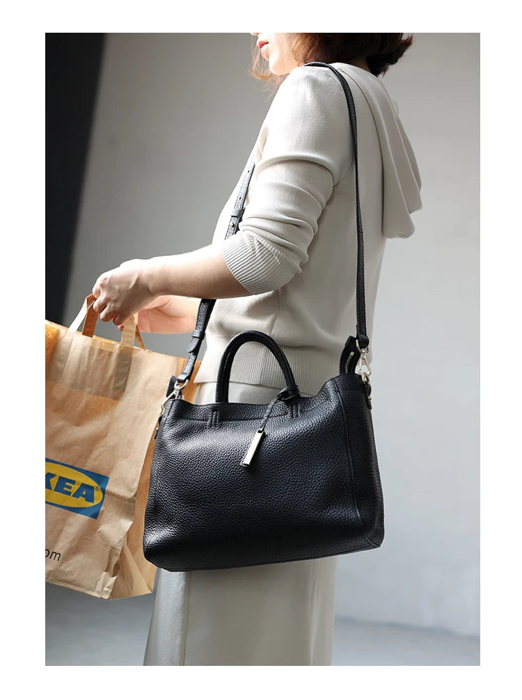 Luxury Women Handbag 100% Real Cow Leather Temperament Single Shoulder Messenger Bag Stuitable For Commuting