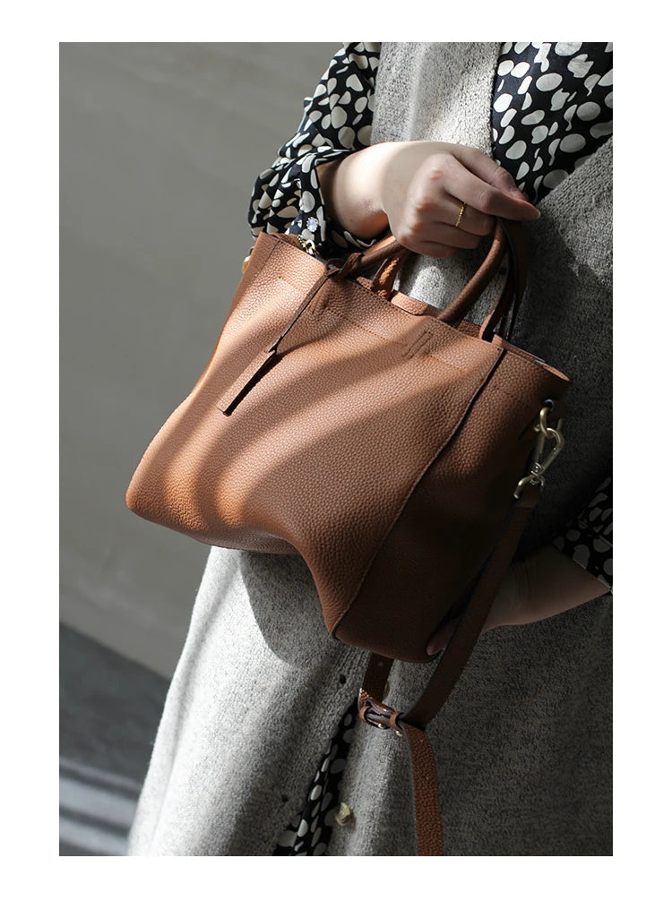 Luxury Women Handbag 100% Real Cow Leather Temperament Single Shoulder Messenger Bag Stuitable For Commuting