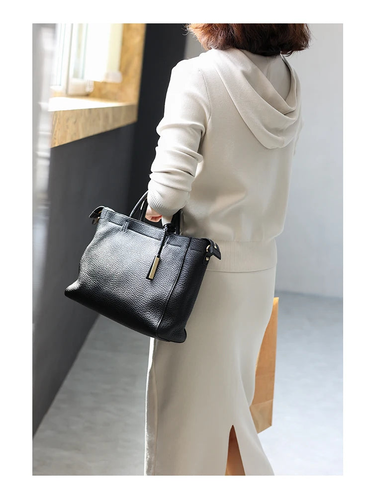 Luxury Women Handbag 100% Real Cow Leather Temperament Single Shoulder Messenger Bag Stuitable For Commuting