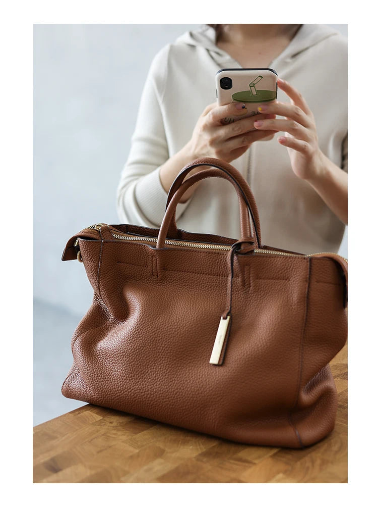 Luxury Women Handbag 100% Real Cow Leather Temperament Single Shoulder Messenger Bag Stuitable For Commuting