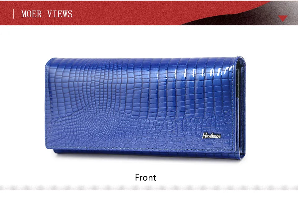 HH New Women Wallets  Luxury Brand Alligator Long Genuine Leather Ladies Clutch Coin Purse Fashion Female Crocodile Cow Moneybag