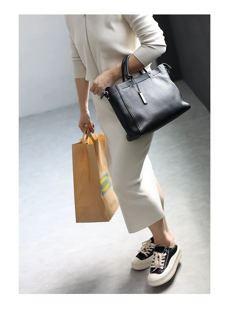 Luxury Women Handbag 100% Real Cow Leather Temperament Single Shoulder Messenger Bag Stuitable For Commuting