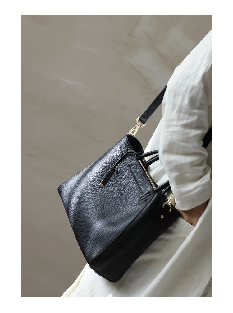 Luxury Women Handbag 100% Real Cow Leather Temperament Single Shoulder Messenger Bag Stuitable For Commuting