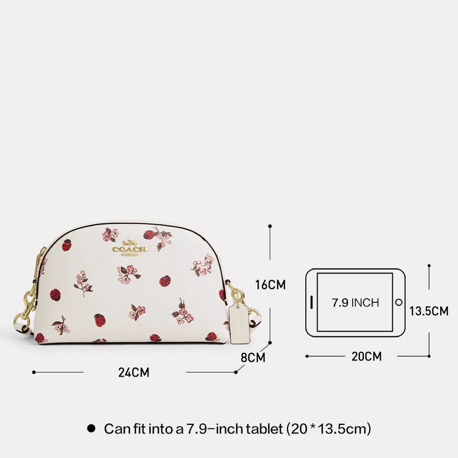 Madi Crossbody Bag With Ladybug Floral Print In Signature Canvas Leather Shoulder Bag