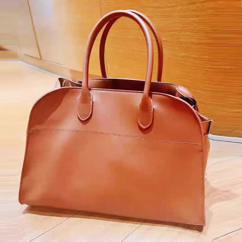 Genuine Leather Tote Bags For Women Luxury Designer Handbags And Purses 2024 New In First Layer Cowhide Large Capacity Shoulder