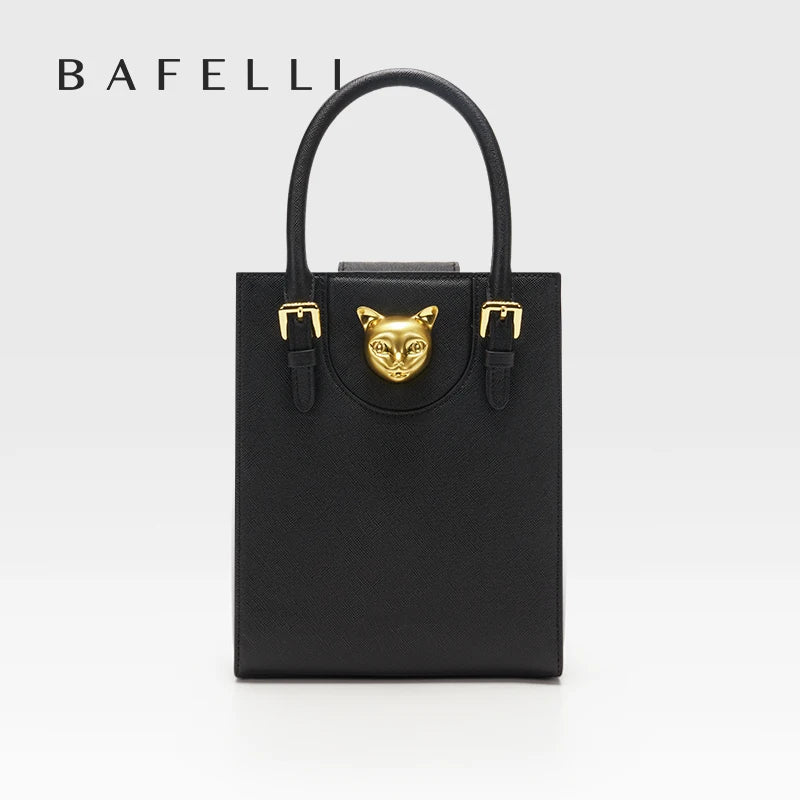 BAFELLI 2024 NEW WOMEN'S HANDBAG CAT LUXURY BRAND DESIGNER ORIGINAL STYLE TRENDING SHOULDER CASUAL BAGS MINI TOTE CROSSBODY