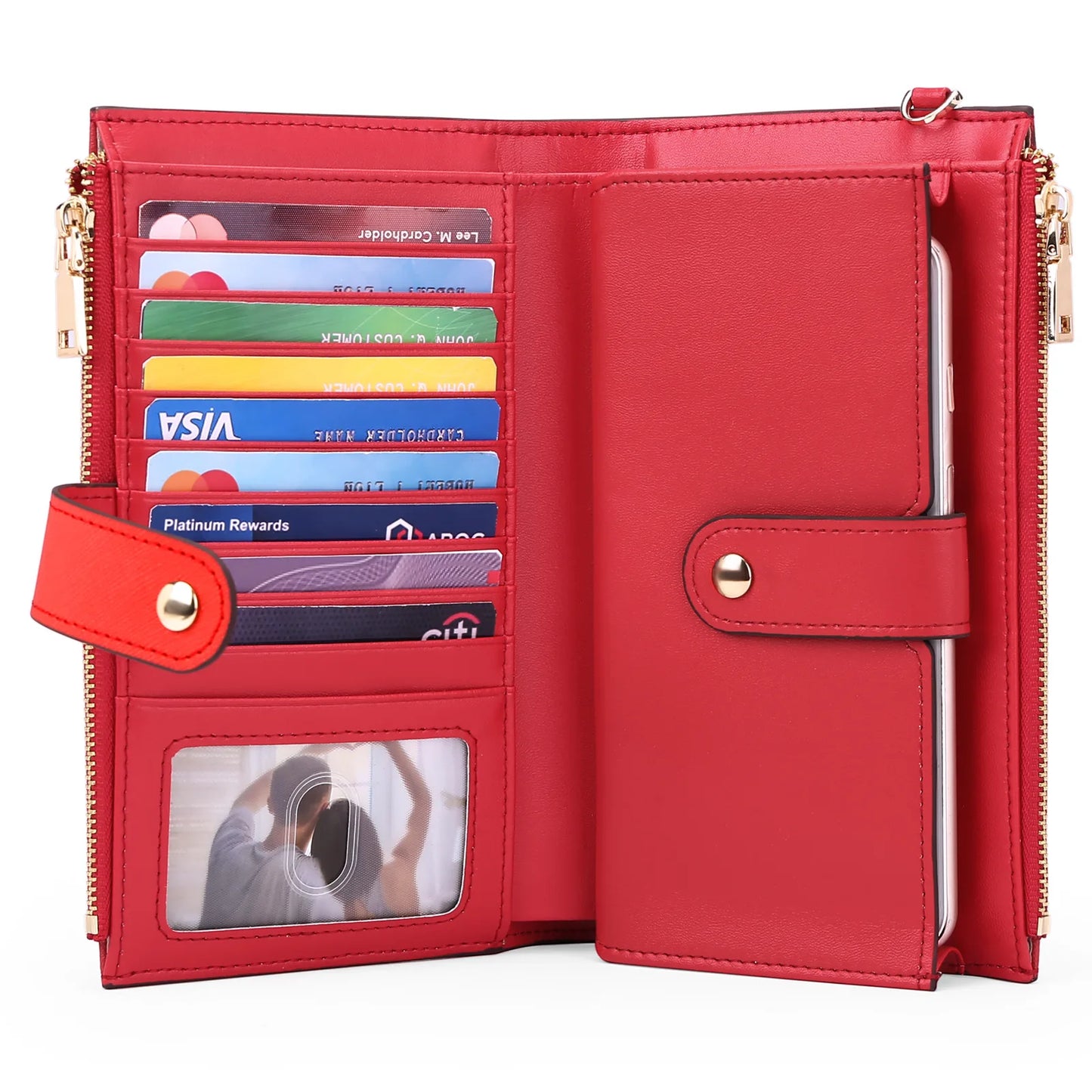 Genuine Leather Women Wallets RFID Female Long Clutch Luxury Brand Money Bag Zipper Coin Purse Cell Phone Cardholder Wallet 2022