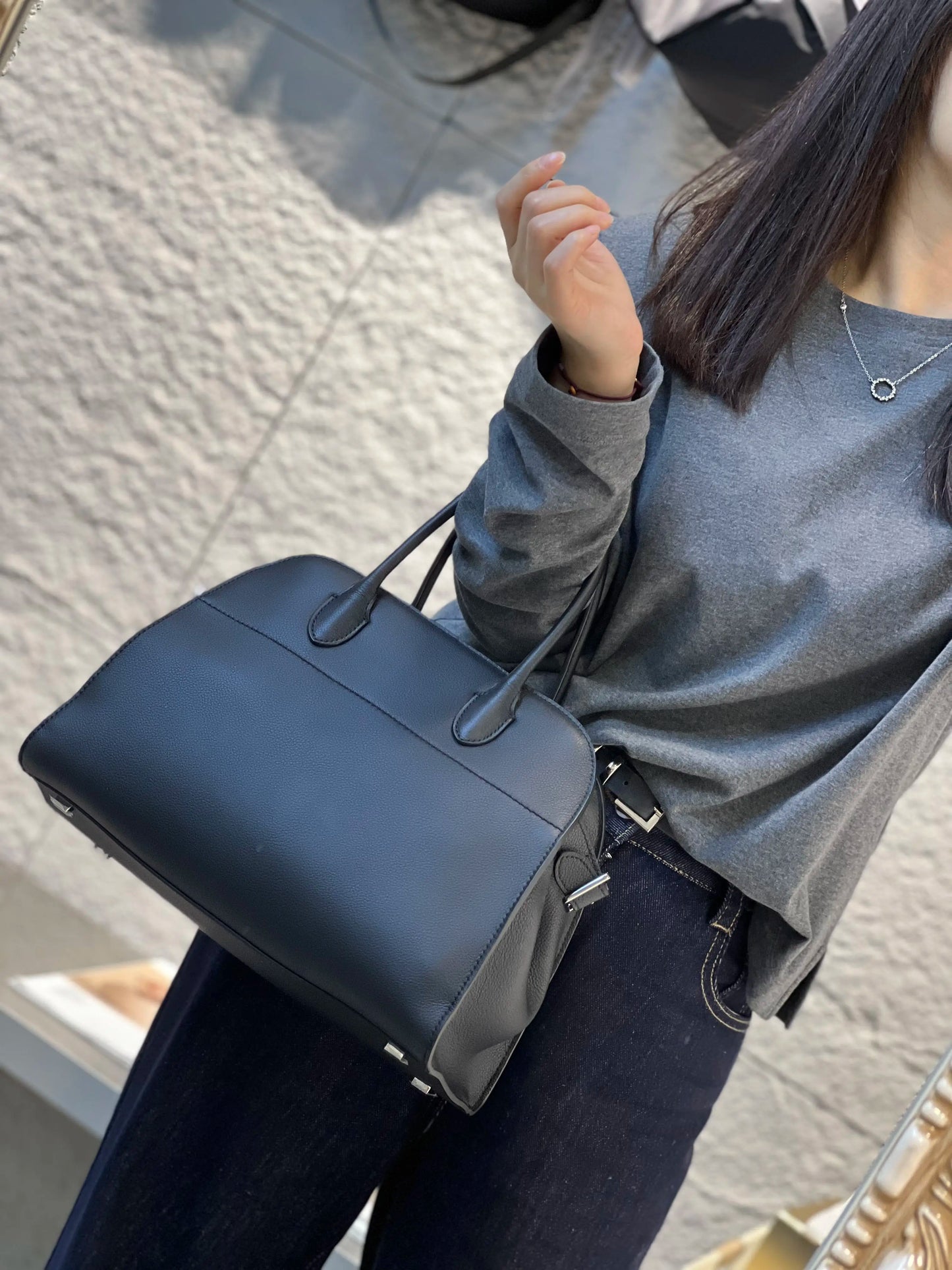 New Stylish Luxury Large Capacity Office Lady Commuter Tote Top Layer Vegetable Tanned Cow Leather Female Shoulder Bag Handbag