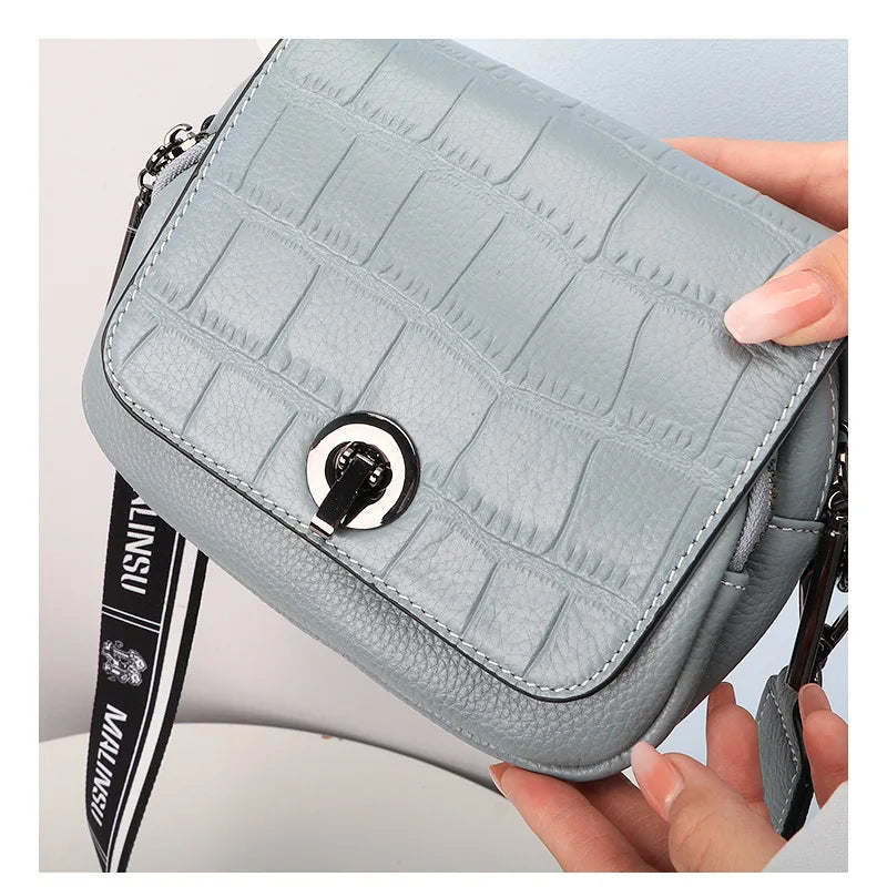 Genuine Leather Flap Small Shoulder Crossbody Bag for Woman Messenger Bags for Ladies Luxury  Handbag Sac Femme