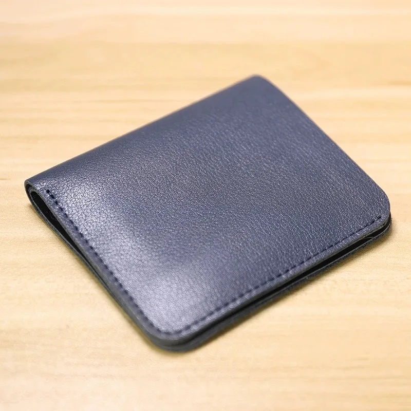 Genuine Leather Casual Men Wallet Luxury Design Short Purse Slim Card Holders Solid Money Bag Ultra Thin Minimalist Wallets