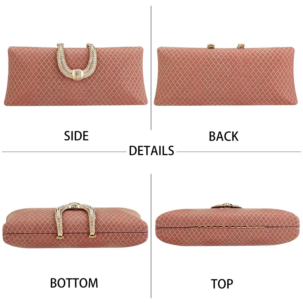 YYW Evening Bags For Women Fashion Gold Luxury Clutches And Purse Chain Shoulder Bags Handbags Banquet Glitter Clutch Sac A Main