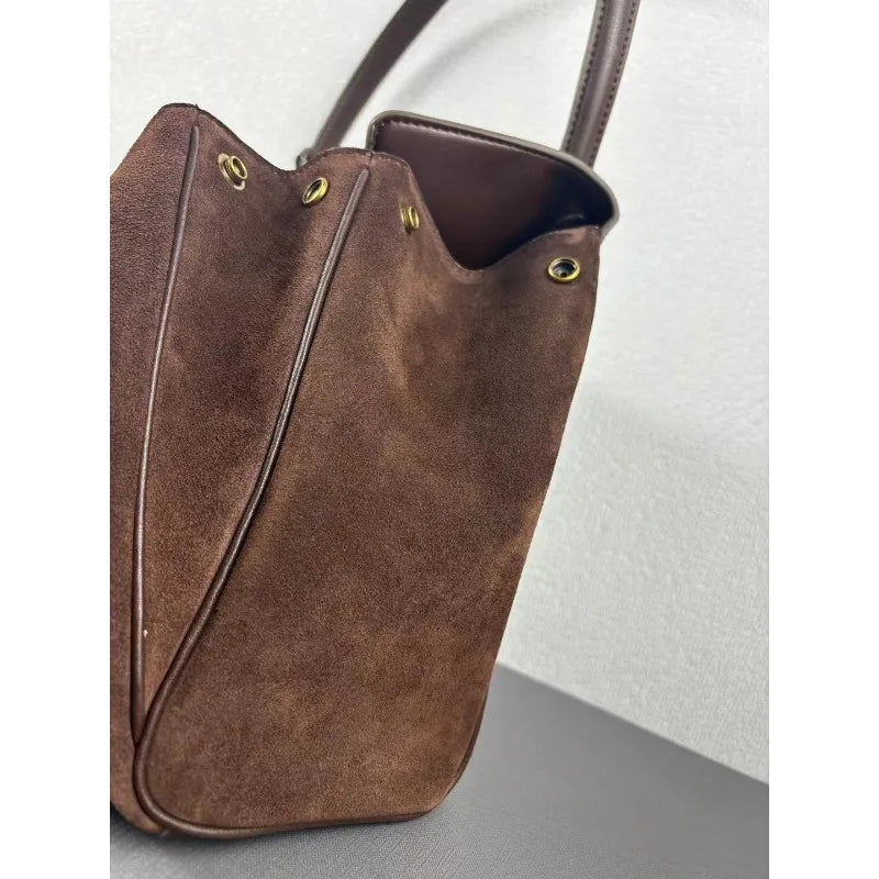 2024 Luxury Designer Women's Tote Bags Frosted Leather Shoulder Bags Top Quality Handheld Large Capacity Commuter Bag