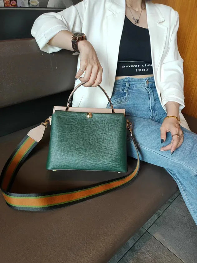 2023 Luxury Brand Design Women's Handbag 100% Genuine Leather Tote Bag All-match Real Skin Cross Body Bag Classic Satchel Purse