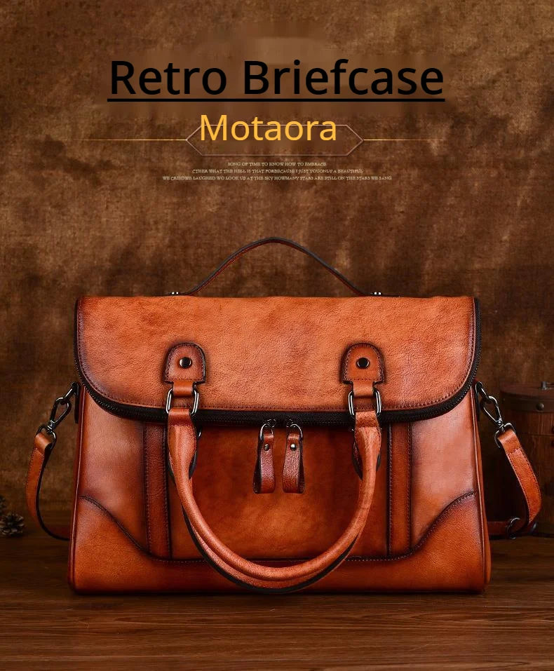 MOTAORA Large Vintage Women Crossbody Bag For Ladies Handbag Genuine Leather Computer Bags 2024 New Designer Luxury Book Bag