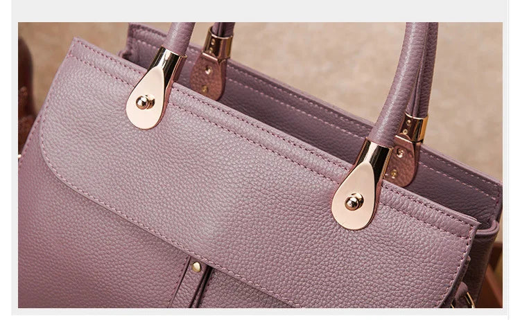 Cow Leather Handbag for Women 2022 New Luxury Large Capacity Shoulder Crossbody Bags Office Ladies Daily Work Tote Bag