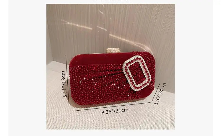 Elegant Sexy Red Women Luxury Special Crystals Beaded Evening Clutch Bags Bride Wedding Party Handbag Beaded 2024 New