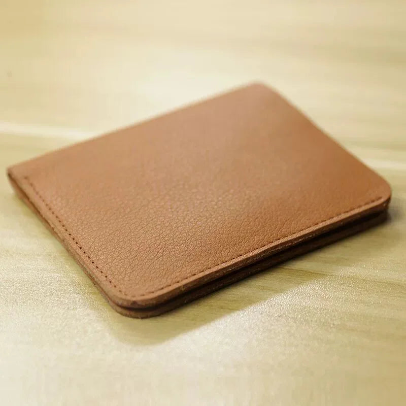 Genuine Leather Casual Men Wallet Luxury Design Short Purse Slim Card Holders Solid Money Bag Ultra Thin Minimalist Wallets