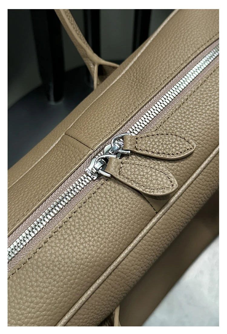 New Large Flipped High-grade Commuter Laptop Pillow Tote Marroon Natural Cow Leather Women Handbag Leisure Office Shoulder Bag