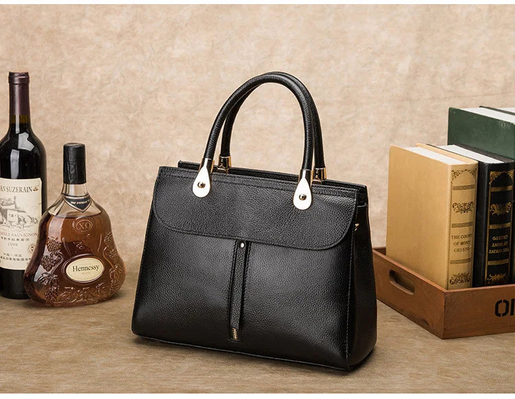 Cow Leather Handbag for Women 2022 New Luxury Large Capacity Shoulder Crossbody Bags Office Ladies Daily Work Tote Bag