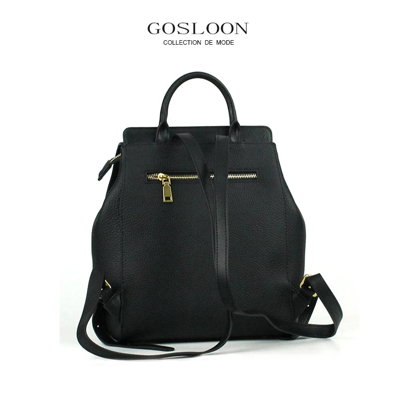 GOSLOON-Luxury Brand Handbags Women's High Quality New Travel Casual Retro Ladies Backpack Handbags Leather Bags GOSLOON-H40