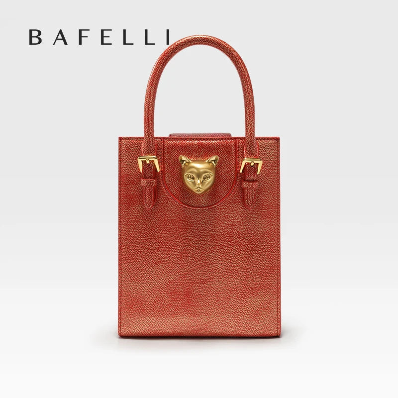 BAFELLI 2024 NEW WOMEN'S HANDBAG CAT LUXURY BRAND DESIGNER ORIGINAL STYLE TRENDING SHOULDER CASUAL BAGS MINI TOTE CROSSBODY