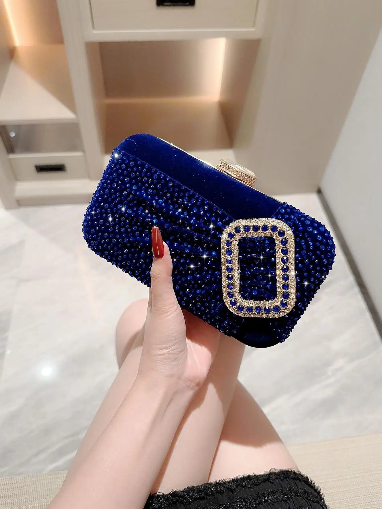 Elegant Sexy Red Women Luxury Special Crystals Beaded Evening Clutch Bags Bride Wedding Party Handbag Beaded 2024 New