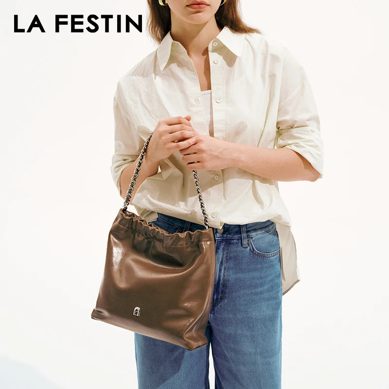 LA FESTIN Original 2024 New Women's bag Chain Bag Large Capacity Tote Bag Ladies Shoulder Bag Fashion Designer Crossbody Bag